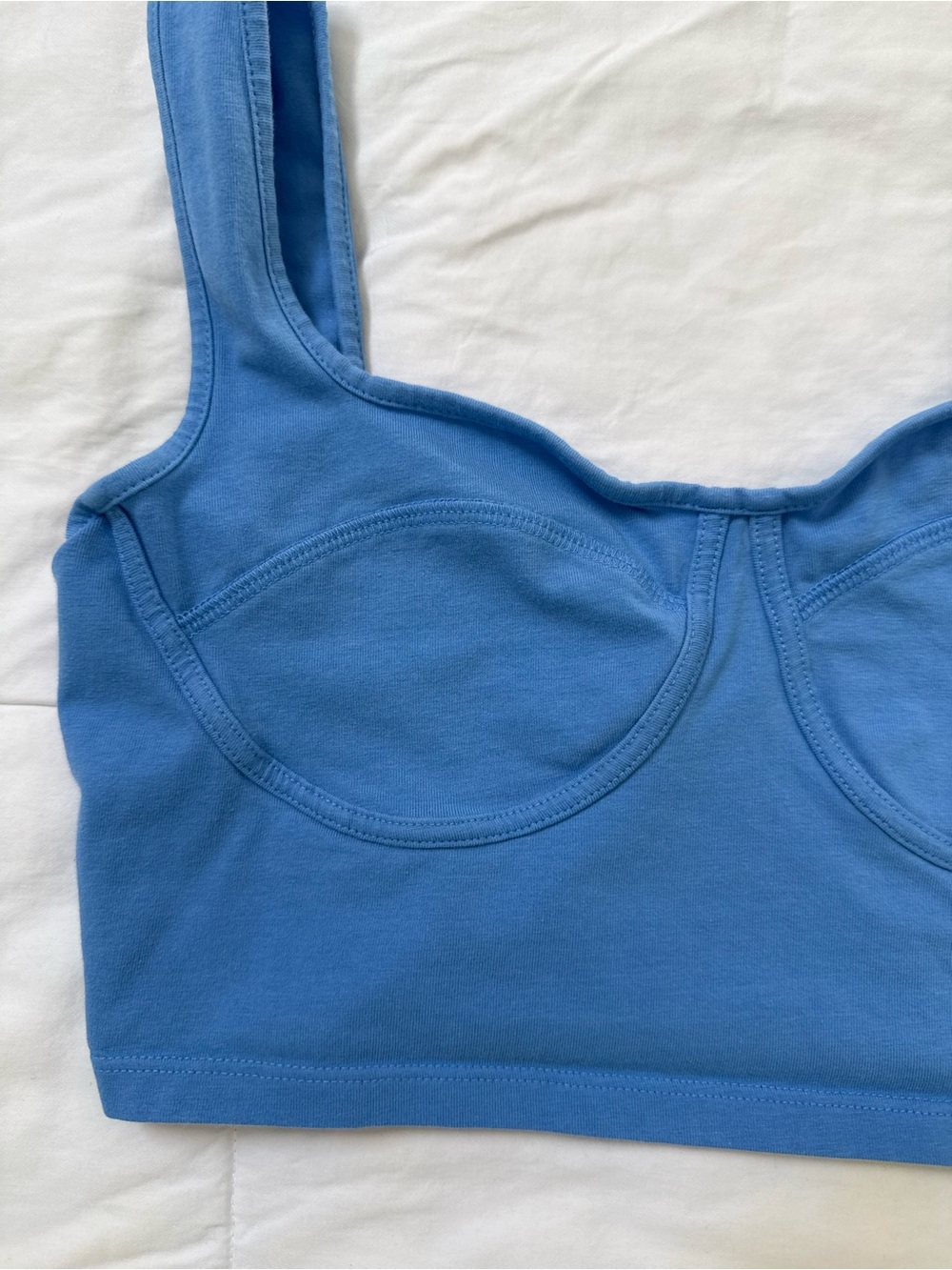 Small periwinkle blue Bralette Crop Top - coordinated set available - Picture 6 of 11